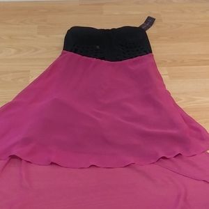 Material Girl-Fuchsia and Black Sleeveless Dress